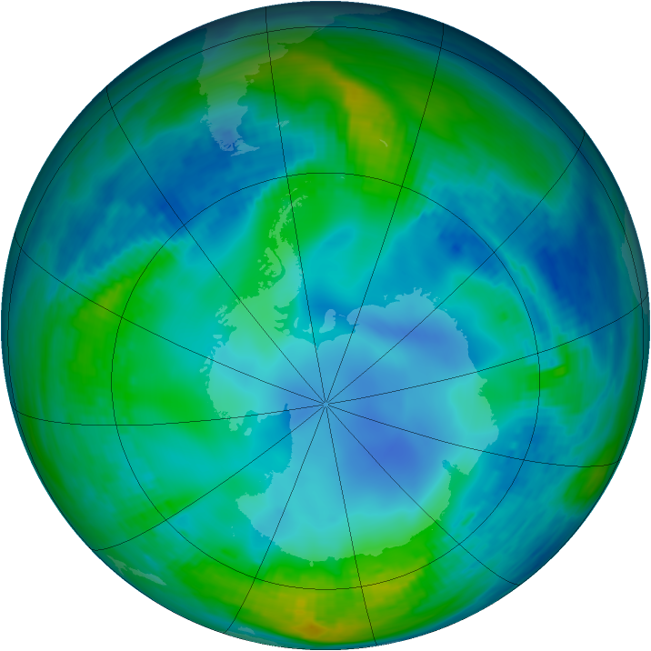 Antarctic ozone map for 24 May 1987